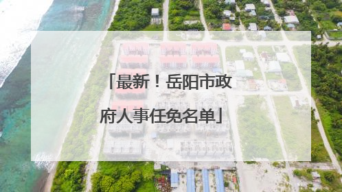 最新！岳阳市政府人事任免名单