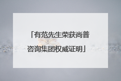 有范先生荣获尚普咨询集团权威证明