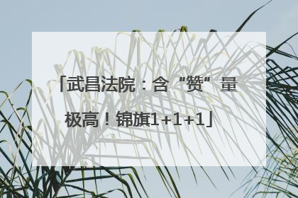 武昌法院：含“赞”量极高！锦旗1+1+1