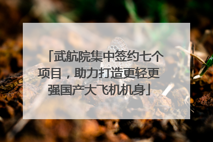 武航院集中签约七个项目，助力打造更轻更强国产大飞机机身