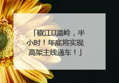 椒江⇌温岭，半小时！年底将实现高架主线通车！