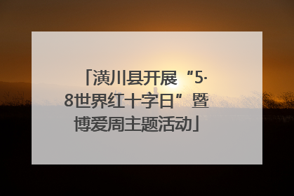 潢川县开展“5·8世界红十字日”暨博爱周主题活动