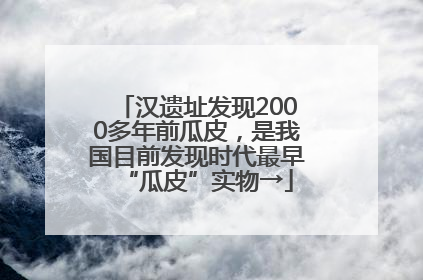 汉遗址发现2000多年前瓜皮，是我国目前发现时代最早“瓜皮”实物→