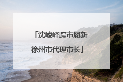 沈峻峰跨市履新徐州市代理市长