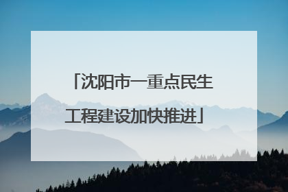 沈阳市一重点民生工程建设加快推进