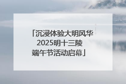 沉浸体验大明风华 2025明十三陵端午节活动启幕