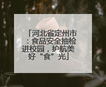 河北省定州市：食品安全抽检进校园，护航美好“食”光