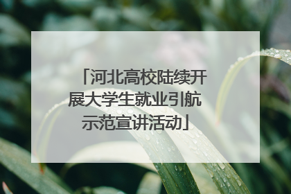 河北高校陆续开展大学生就业引航示范宣讲活动