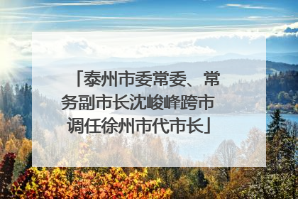 泰州市委常委、常务副市长沈峻峰跨市调任徐州市代市长