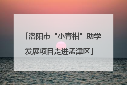 洛阳市“小青柑”助学发展项目走进孟津区