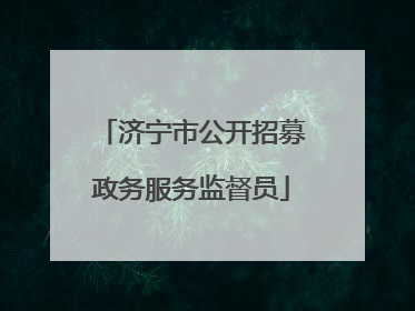济宁市公开招募政务服务监督员