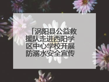 涡阳县公益救援队走进西阳学区中心学校开展防溺水安全宣传进校园活动