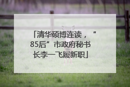 清华硕博连读，“85后”市政府秘书长李一飞履新职