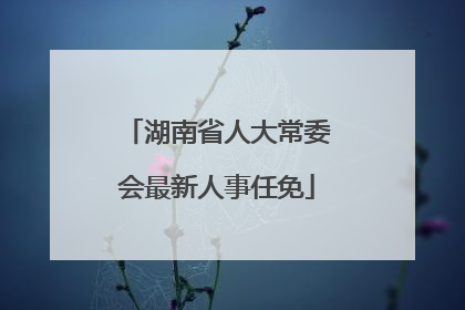 湖南省人大常委会最新人事任免