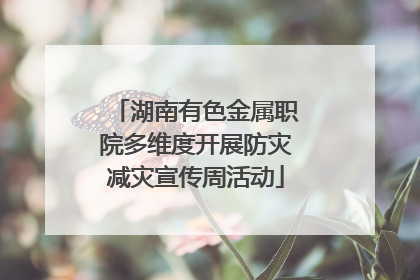 湖南有色金属职院多维度开展防灾减灾宣传周活动