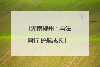湖南郴州：与法同行 护航成长