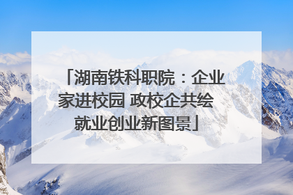 湖南铁科职院：企业家进校园 政校企共绘就业创业新图景