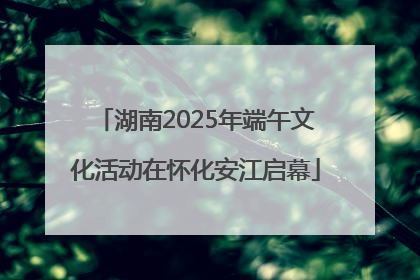 湖南2025年端午文化活动在怀化安江启幕