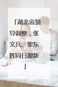 湖北省领导调整，张文兵、黎东辉同日履新