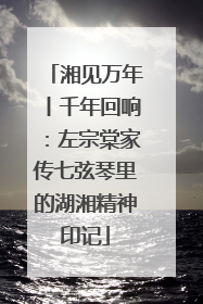 湘见万年丨千年回响：左宗棠家传七弦琴里的湖湘精神印记