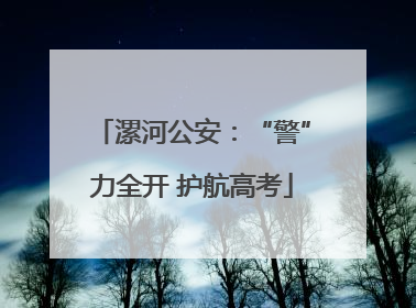 漯河公安：“警”力全开 护航高考
