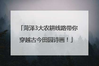 菏泽3大农耕线路带你穿越古今田园诗画！
