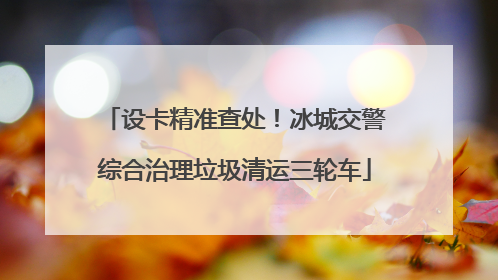 设卡精准查处！冰城交警综合治理垃圾清运三轮车
