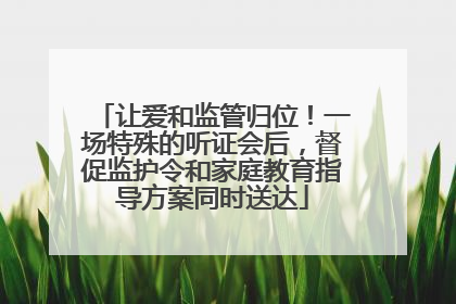 让爱和监管归位！一场特殊的听证会后，督促监护令和家庭教育指导方案同时送达
