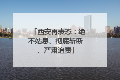 西安再表态：绝不姑息、彻底斩断、严肃追责