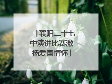 襄阳二十七中演讲比赛激扬爱国情怀