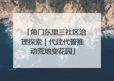 角门东里三社区治理探索｜代建代管推动荒地变花园