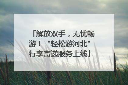 解放双手，无忧畅游！“轻松游河北”行李寄递服务上线