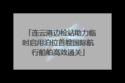 连云港边检站助力临时启用泊位首艘国际航行船舶高效通关
