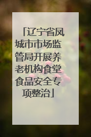 辽宁省凤城市市场监管局开展养老机构食堂食品安全专项整治
