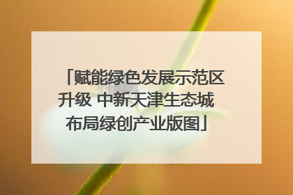赋能绿色发展示范区升级 中新天津生态城布局绿创产业版图