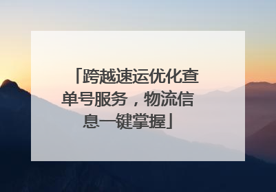 跨越速运优化查单号服务，物流信息一键掌握