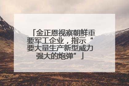 金正恩视察朝鲜重要军工企业，指示“要大量生产新型威力强大的炮弹”