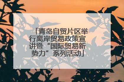 青岛自贸片区举行离岸贸易政策宣讲暨“国际贸易新势力”系列活动