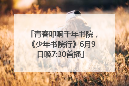 青春叩响千年书院，《少年书院行》6月9日晚7:30首播