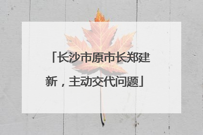 长沙市原市长郑建新，主动交代问题