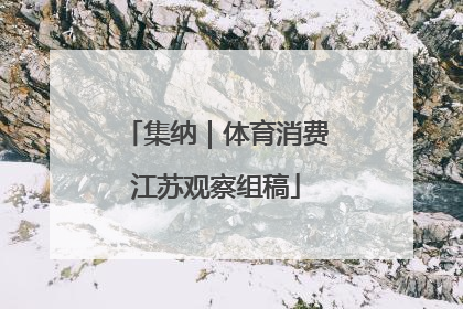 集纳｜体育消费江苏观察组稿