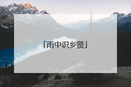 雨中识乡贤