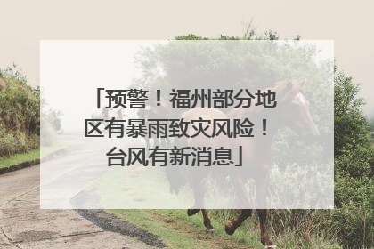 预警！福州部分地区有暴雨致灾风险！台风有新消息