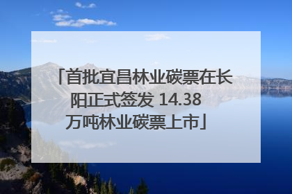 首批宜昌林业碳票在长阳正式签发 14.38万吨林业碳票上市