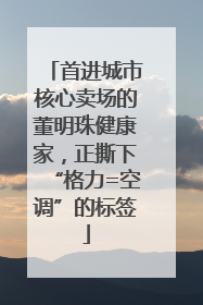 首进城市核心卖场的董明珠健康家，正撕下“格力=空调”的标签