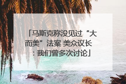 马斯克称没见过“大而美”法案 美众议长：我们曾多次讨论