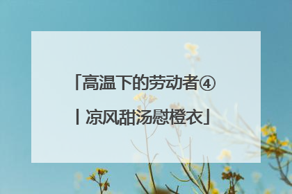 高温下的劳动者④丨凉风甜汤慰橙衣