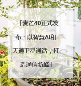 麦芒40正式发布：以智慧AI和天通卫星通话，打造通信新峰