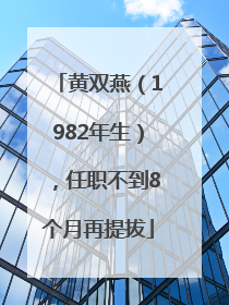 黄双燕（1982年生），任职不到8个月再提拔