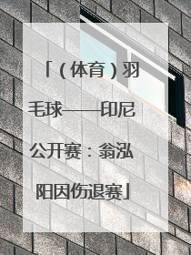 （体育）羽毛球——印尼公开赛：翁泓阳因伤退赛
